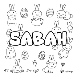 Coloraci&oacute;n del nombre SABAH - decorado Pascua