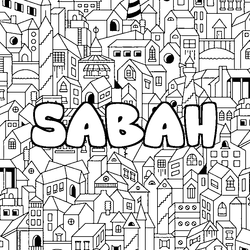 Coloraci&oacute;n del nombre SABAH - decorado ciudad