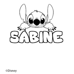 Coloraci&oacute;n del nombre SABINE - decorado Stitch