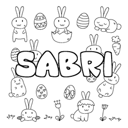 Coloraci&oacute;n del nombre SABRI - decorado Pascua