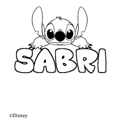 Coloraci&oacute;n del nombre SABRI - decorado Stitch