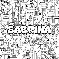 Coloraci&oacute;n del nombre SABRINA - decorado ciudad