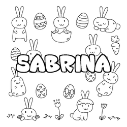 Coloraci&oacute;n del nombre SABRINA - decorado Pascua