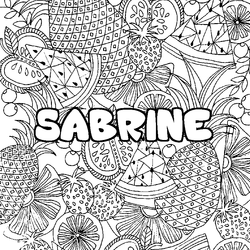 Coloraci&oacute;n del nombre SABRINE - decorado mandala de frutas