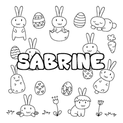 Coloraci&oacute;n del nombre SABRINE - decorado Pascua