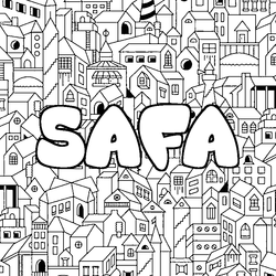 Coloraci&oacute;n del nombre SAFA - decorado ciudad
