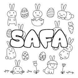 Coloraci&oacute;n del nombre SAFA - decorado Pascua