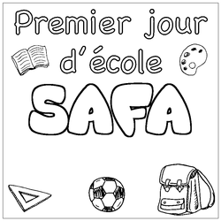 Coloraci&oacute;n del nombre SAFA - decorado primer d&iacute;a de escuela