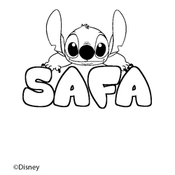 Coloraci&oacute;n del nombre SAFA - decorado Stitch