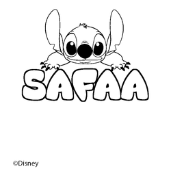 Coloraci&oacute;n del nombre SAFAA - decorado Stitch