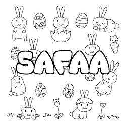 Coloraci&oacute;n del nombre SAFAA - decorado Pascua