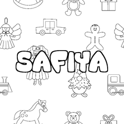 Coloraci&oacute;n del nombre SAFIYA - decorado juguetes