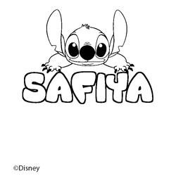 Coloraci&oacute;n del nombre SAFIYA - decorado Stitch