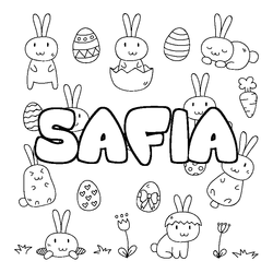 Coloraci&oacute;n del nombre SAFIA - decorado Pascua