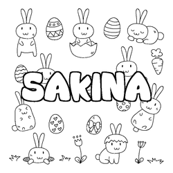 Coloraci&oacute;n del nombre SAKINA - decorado Pascua
