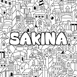Coloraci&oacute;n del nombre SAKINA - decorado ciudad