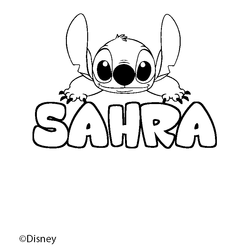 Coloraci&oacute;n del nombre SAHRA - decorado Stitch
