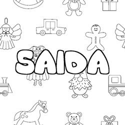 Coloraci&oacute;n del nombre SAIDA - decorado juguetes