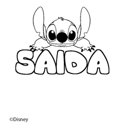 Coloraci&oacute;n del nombre SAIDA - decorado Stitch