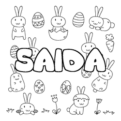 Coloraci&oacute;n del nombre SAIDA - decorado Pascua