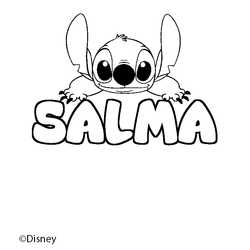 Coloraci&oacute;n del nombre SALMA - decorado Stitch
