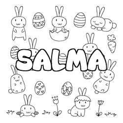 Coloraci&oacute;n del nombre SALMA - decorado Pascua