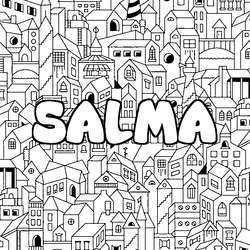 Coloraci&oacute;n del nombre SALMA - decorado ciudad