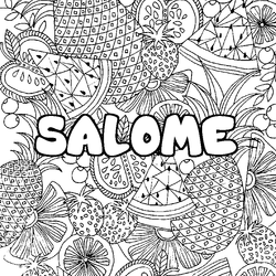 Coloraci&oacute;n del nombre SALOME - decorado mandala de frutas
