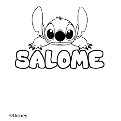 Coloraci&oacute;n del nombre SALOME - decorado Stitch