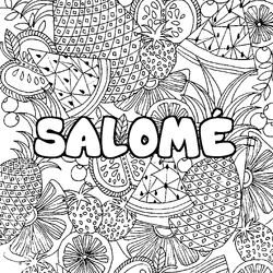 Coloraci&oacute;n del nombre SALOM&Eacute; - decorado mandala de frutas
