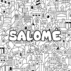 Coloraci&oacute;n del nombre SALOM&Eacute; - decorado ciudad