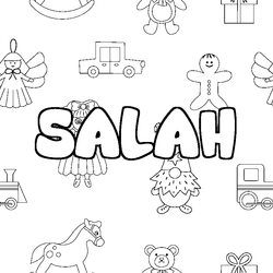 Coloraci&oacute;n del nombre SALAH - decorado juguetes