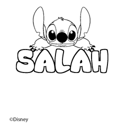 Coloraci&oacute;n del nombre SALAH - decorado Stitch