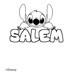 Coloraci&oacute;n del nombre SALEM - decorado Stitch
