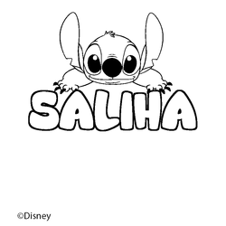 Coloraci&oacute;n del nombre SALIHA - decorado Stitch