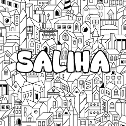 Coloraci&oacute;n del nombre SALIHA - decorado ciudad