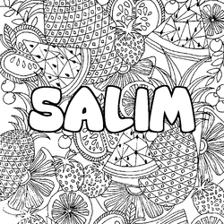 Coloraci&oacute;n del nombre SALIM - decorado mandala de frutas