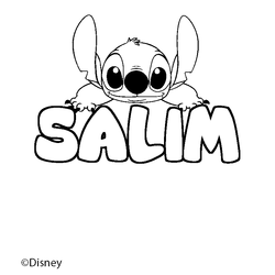 Coloraci&oacute;n del nombre SALIM - decorado Stitch