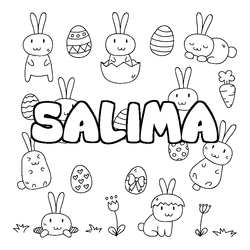 Coloraci&oacute;n del nombre SALIMA - decorado Pascua