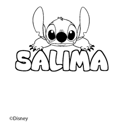 Coloraci&oacute;n del nombre SALIMA - decorado Stitch