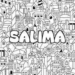 Coloraci&oacute;n del nombre SALIMA - decorado ciudad
