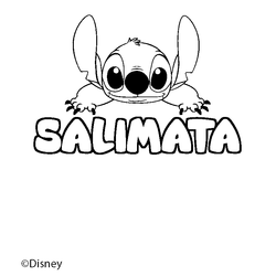 Coloraci&oacute;n del nombre SALIMATA - decorado Stitch