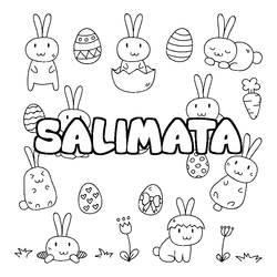 Coloraci&oacute;n del nombre SALIMATA - decorado Pascua