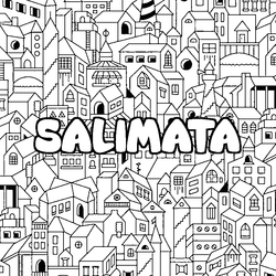 Coloraci&oacute;n del nombre SALIMATA - decorado ciudad