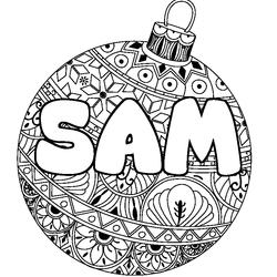Coloraci&oacute;n del nombre SAM - decorado bola de Navidad