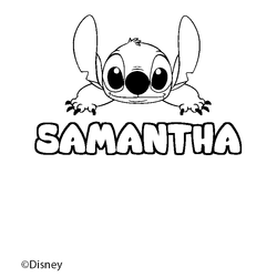 Coloraci&oacute;n del nombre SAMANTHA - decorado Stitch