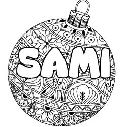 Coloraci&oacute;n del nombre SAMI - decorado bola de Navidad
