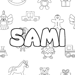 Coloraci&oacute;n del nombre SAMI - decorado juguetes
