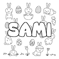 Coloraci&oacute;n del nombre SAMI - decorado Pascua