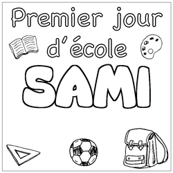 Coloraci&oacute;n del nombre SAMI - decorado primer d&iacute;a de escuela